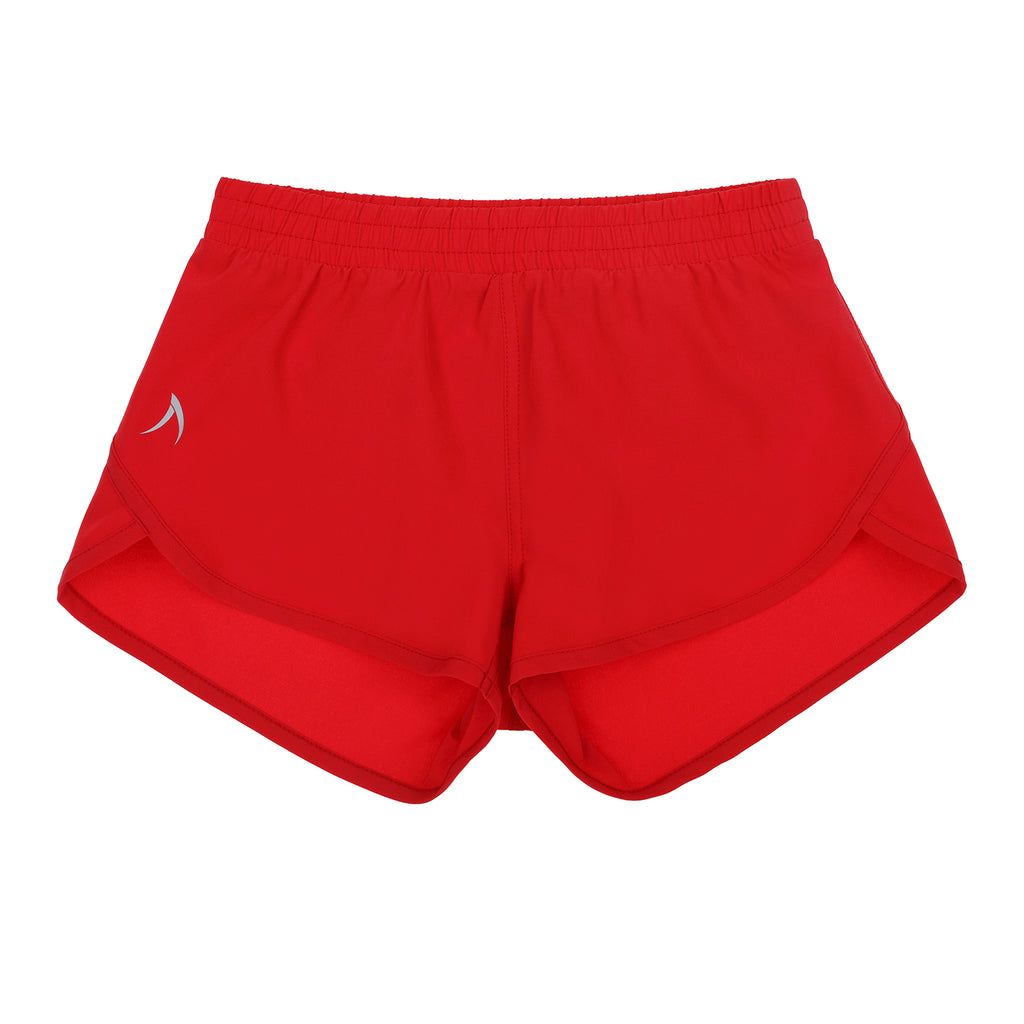 Girls Red Recycled Fibre Shorts with Internal Brief