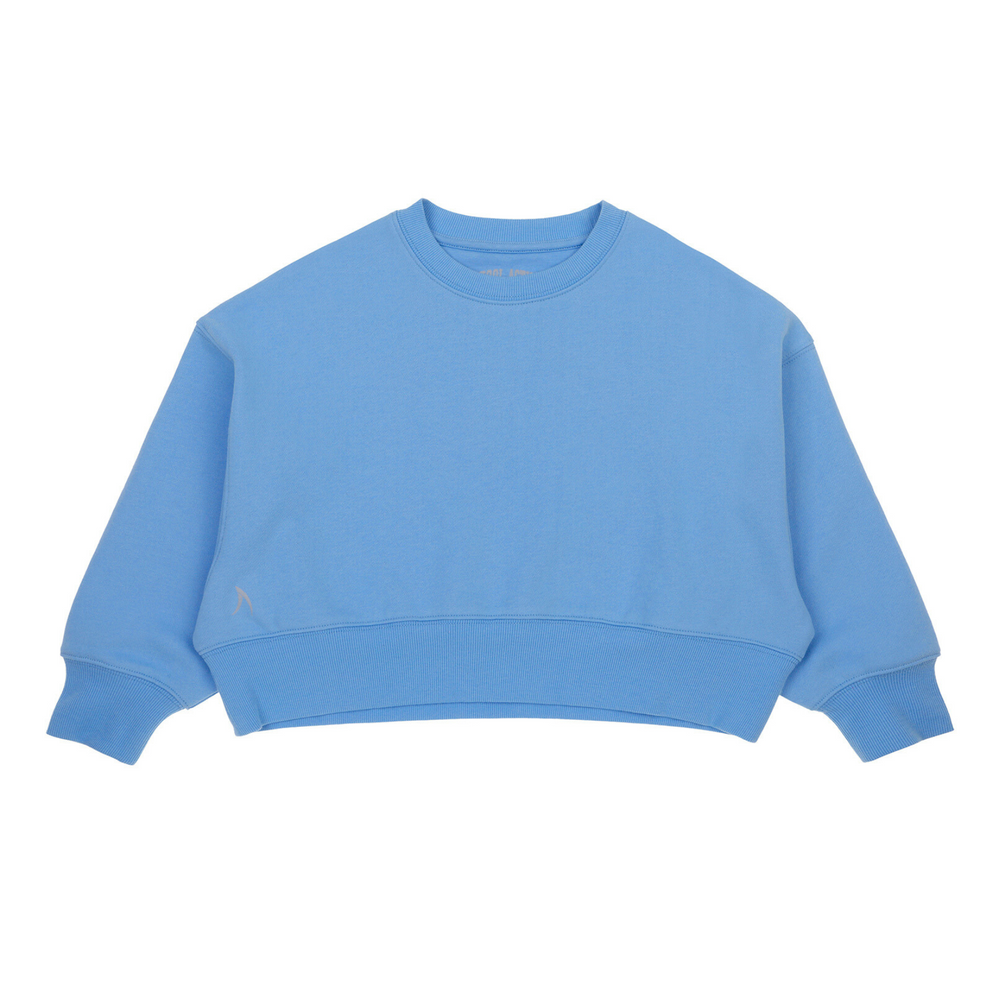 Girls Butterfly Blue Cropped Crew Neck Jumper PRE SALE