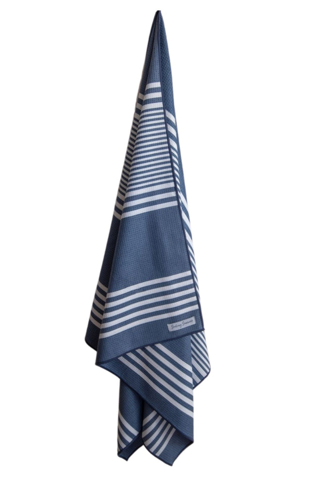 Seeking Summer Navy Blue Stripe Sand Free Beach Towel