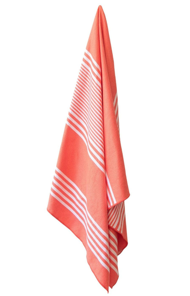 Seeking Summer Coral Stripe Sand Free Beach Towel