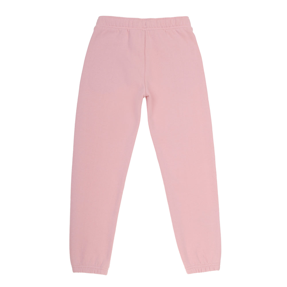 Personalised girls’ pink track pants with custom name or logo option. Ideal for school teams, dance, and activewear sets.