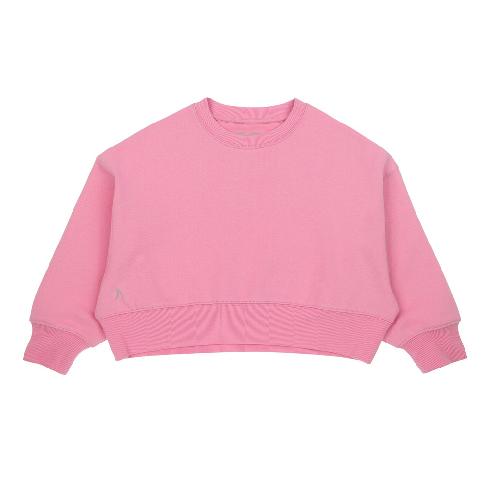 Girls Fairy Floss Pink Cropped Crew Neck Jumper PRE SALE