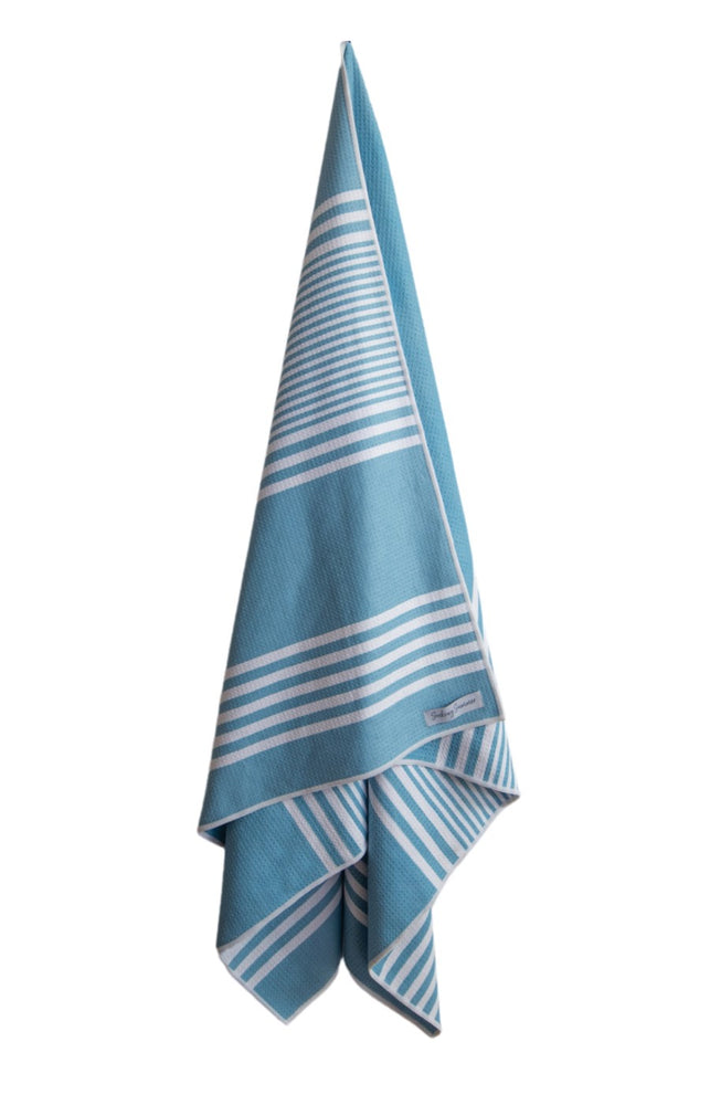 Seeking Summer Sky Blue Stripe Sand Free Beach Towel