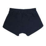 girls navy blue running shorts with internal brief. Perfect for children's running.