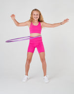 Magenta Pink Girls Crop Top Gymnastics uniform yoga  kids