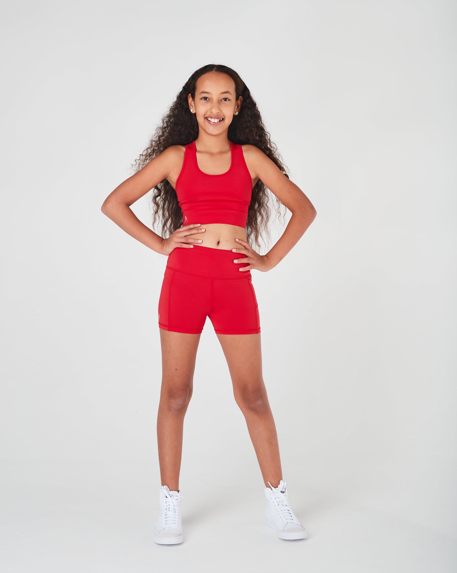 Girls Red Sports Shorts