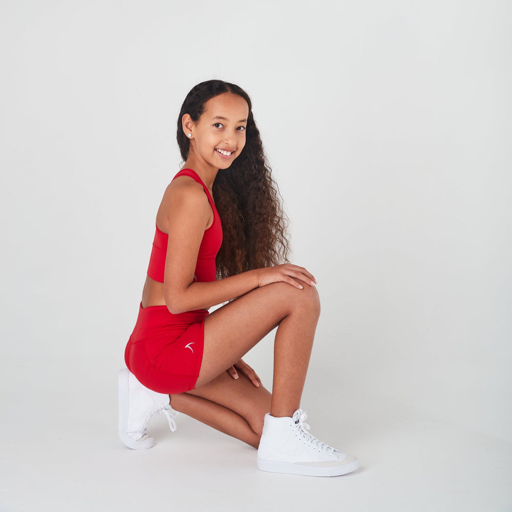 Girls Red Sports Shorts