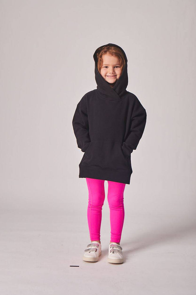 Oversized Super-Soft Hoodie personalised jumpers with puff print - BLACK - School Active Sports