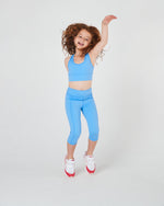 Girls 3/4 leggings periwinkle blue little athletics 