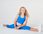 Cobalt Blue 3/4 leggings for gymnastics and athletics school sports