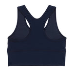Girls Navy Blue racer back sports crop top - Back view - School Active Sports