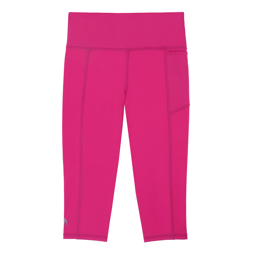 Girls 3/4 magenta pink nylon sports netball gymnastics leggings 