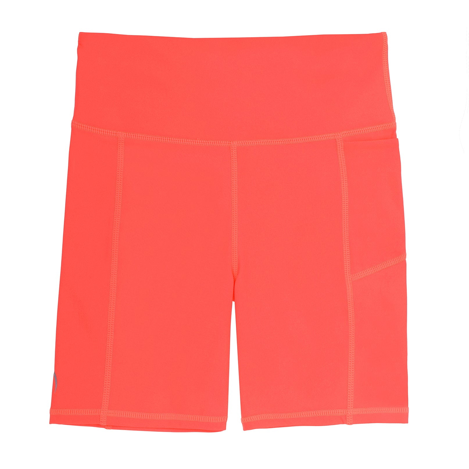 Girls Neon Orange Long Bike Sports Shorts