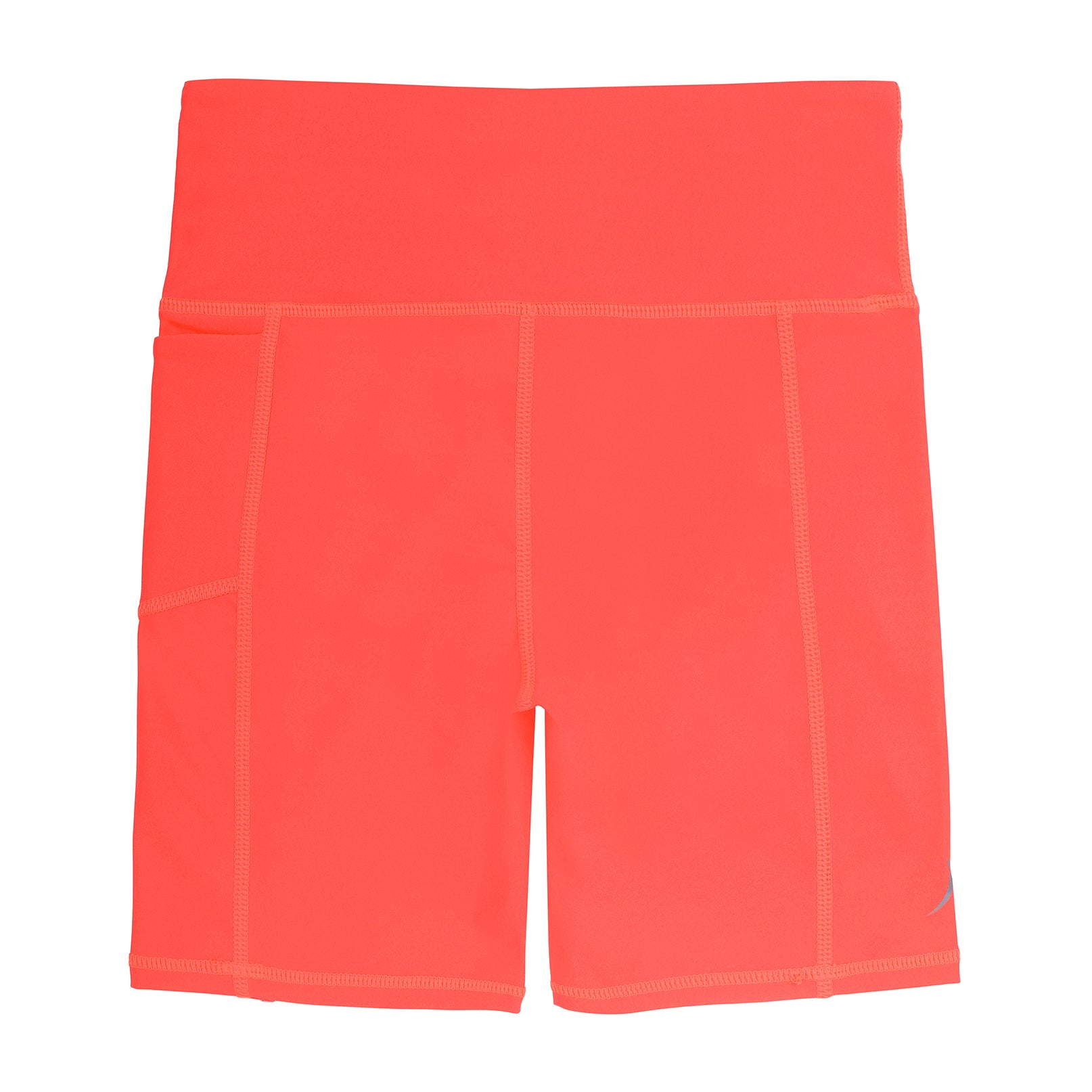 Girls Neon Orange Long Bike Sports Shorts