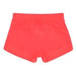 Super light neon orange recycled fibre girls sports running shorts by SASACTIVE-backnt View - School Active Sports