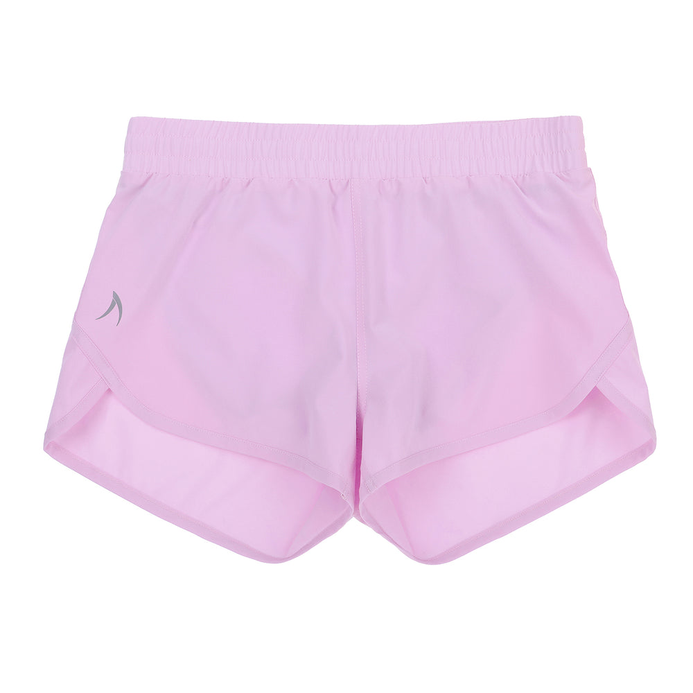 Super light pink recycled fibre girls sports running shorts by SASACTIVE - Front  View - School Active Sports