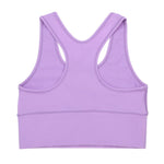 Customisable girls purple violet crop top with a secure fit, perfect for dance schools, teams, and school sports.