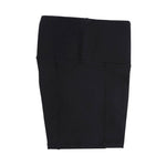 High-performance girls black dance or netball shorts, featuring secure side pockets for carrying small items during training and games.