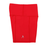 Girls Red Sports Shorts - School Active Sports. Girls red netball shorts