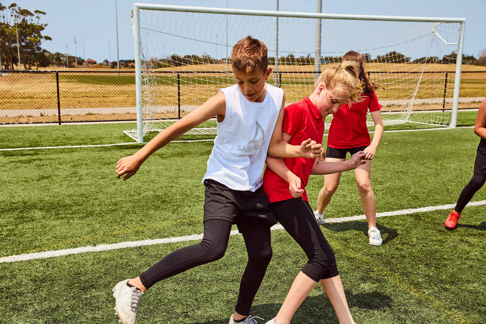 Girls Black 3/4 Leggings - School Active Sports