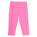 Girls Candy Pink 3/4 gymnastic Leggings - School Active Sports