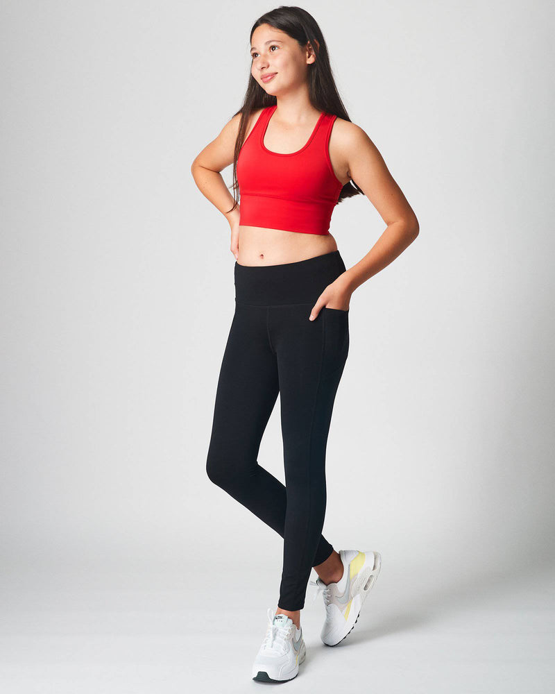 Girls Black Long Leggings – Premium Activewear for Sports School